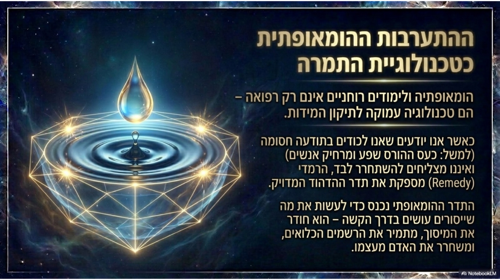 ההתערבות ההומאופתית כטכנולוגיית התמרה